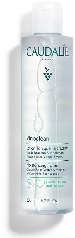 Feuchtigkeitstonikum für Gesicht und Augen mit Bio-Rosenwasser und Vinolevure - Caudalie Vinoclean Moisturizing Toner — Bild N1