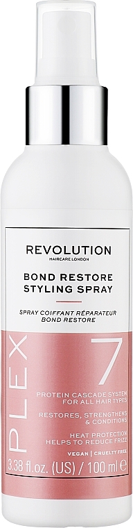 Anti-Frizz Haarstylingspray mit Hitzeschutz - Makeup Revolution Plex 7 Bond Restore Styling Spray — Bild N1