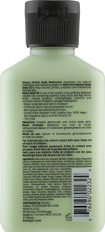 Feuchtigkeitsspendende Körpermich mit grünem Tee und Birne - Hempz Exotic Green Tea & Asian Pear Herbal Moisturizer — Bild N2