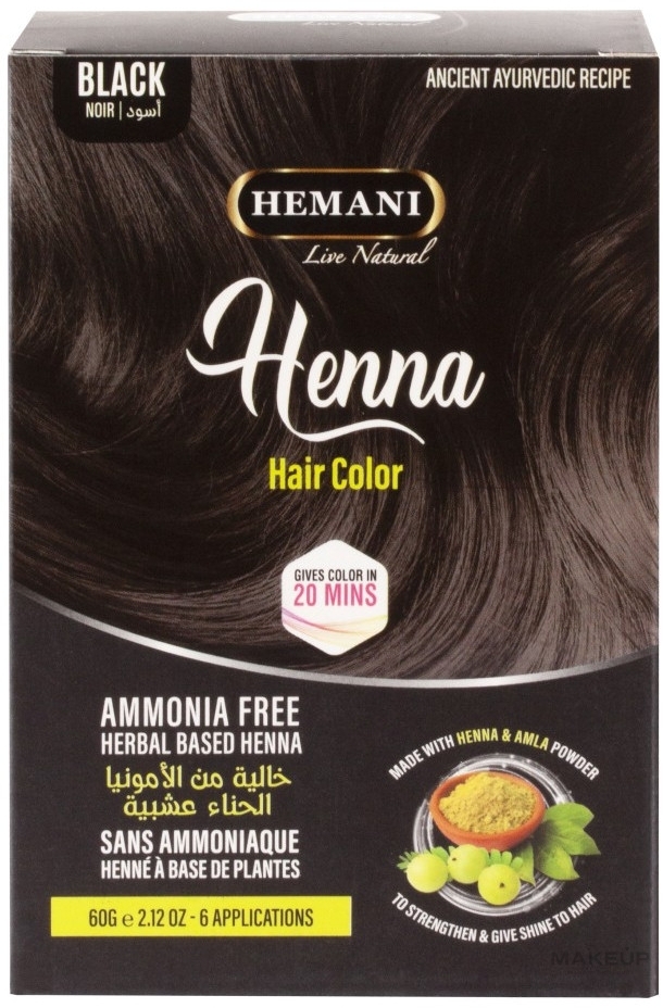 Henna für Haare - Hemani Henna Natural Hair Color — Bild Black