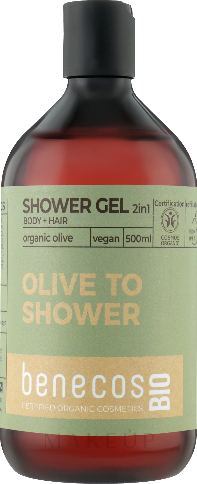 2in1 Duschgel - Benecos Shower Gel and Shampoo Organic Olive Oil — Bild 500 ml