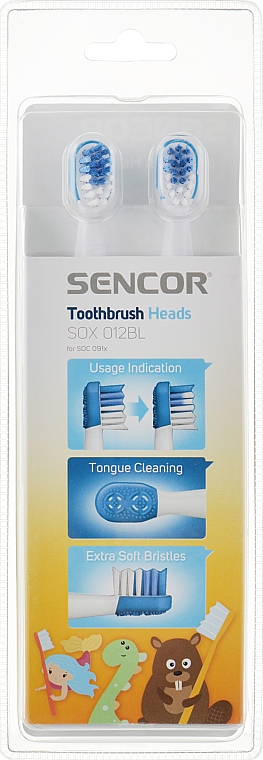Ersatzkopf für elektrische Zahnbürste SOX012BL 6-12 Jahre 2 St. - Sencor — Bild N1