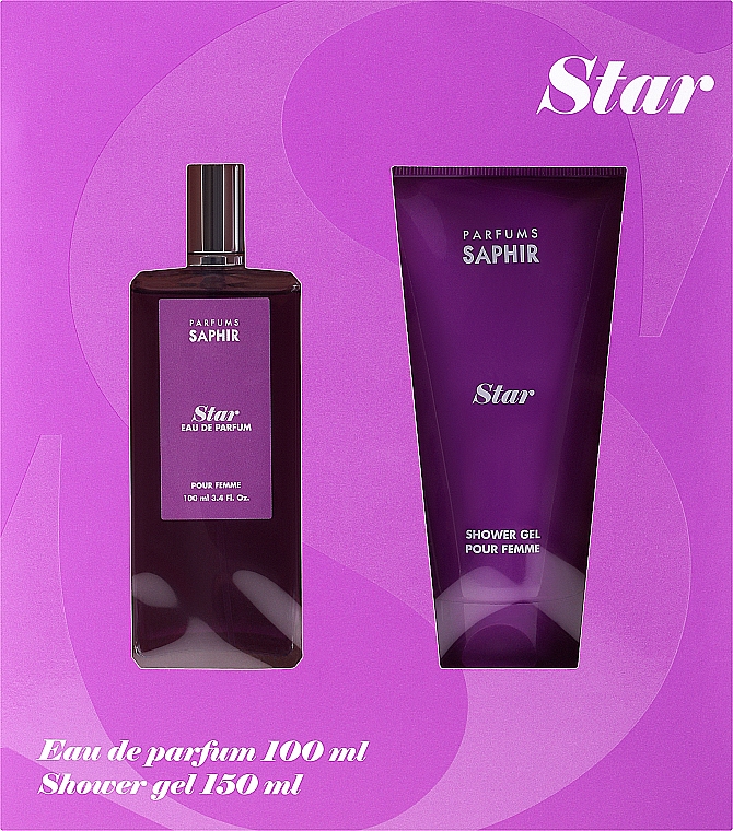 Saphir Parfums Star - Duftset (Eau de Parfum 100ml + Duschgel 150ml) — Bild N1