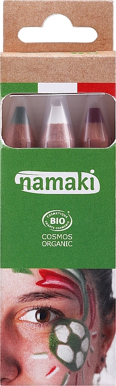 Schminkstift-Set grün, weiß, rot - Namaki Supporter Kit (f/paint/3x2,1g) — Bild N1