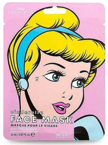 Pflegende Tuchmaske für das Gesicht mit Erdbeerextrakt Disney Princess Cinderella - Mad Beauty Disney POP Princess Cinderella Face Mask — Bild N1