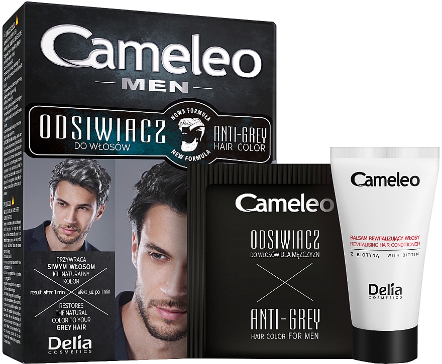 Anti-Grau Haarfarbe für Männer schwarz - Delia Cameleo Men Anti Grey Hair Color — Bild N1