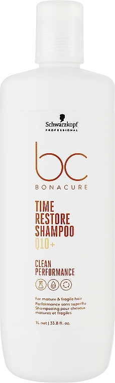 Reparierendes Shampoo für reifes und brüchiges Haar mit Coenzym Q10 - Schwarzkopf Professional Bonacure Time Restore Shampoo Q10+ — Bild N2