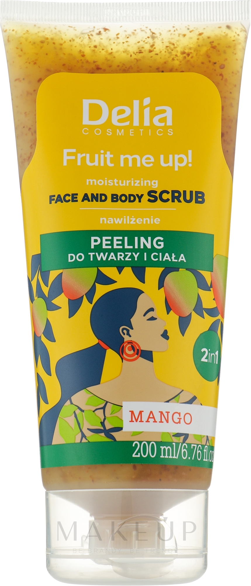 Peeling für Gesicht und Körper mit Mango - Delia Fruit Me Up! Moisturizing Face And Body Scrub Mango — Bild 200 ml