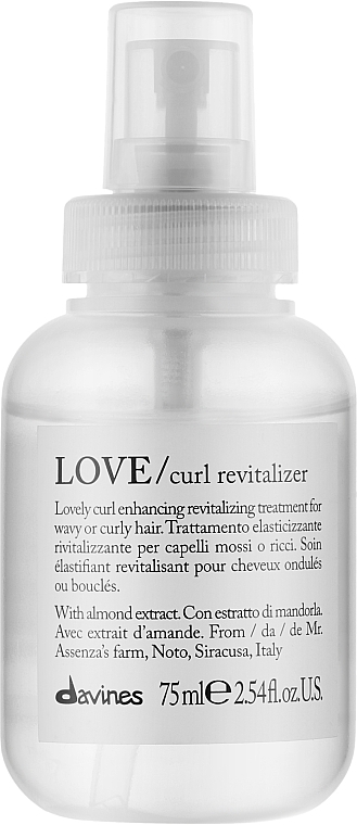 Revitalisierendes und feuchtigkeitsspendendes Spray für welliges und lockiges Haar mit Mandelextrakt - Davines Love Curl Revitalizer Spray — Bild N1