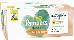 Baby-Feuchttücher mit Ringelblume 396 St. - Pampers Harmonie Protect&Care Baby Wipes  	 — Bild N2