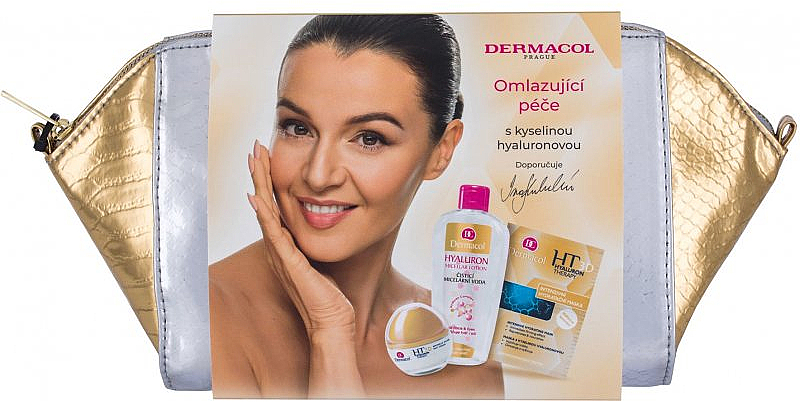 Gesichtspflegeset - Dermacol 3D Hyaluron Therapy (Gesichtscreme 50ml + Gesichtsmaske 16ml + Mizellenwasser 200ml + Kosmetiktasche) — Bild N1