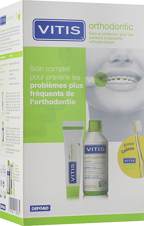 Zahnpflegeset - Dentaid Vitis Orthodontic (Zahnpasta 100ml + Zahnbürste + Mundspülung 500ml) — Bild N1