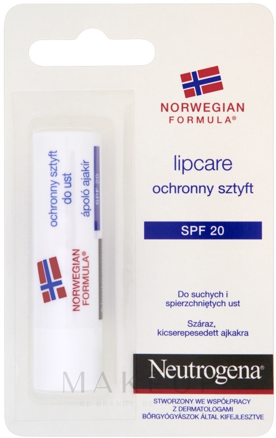 Lippenpflege mit LSF 20 - Neutrogena Norwegian Formula Lipcare SPF20 — Foto 4.8 g