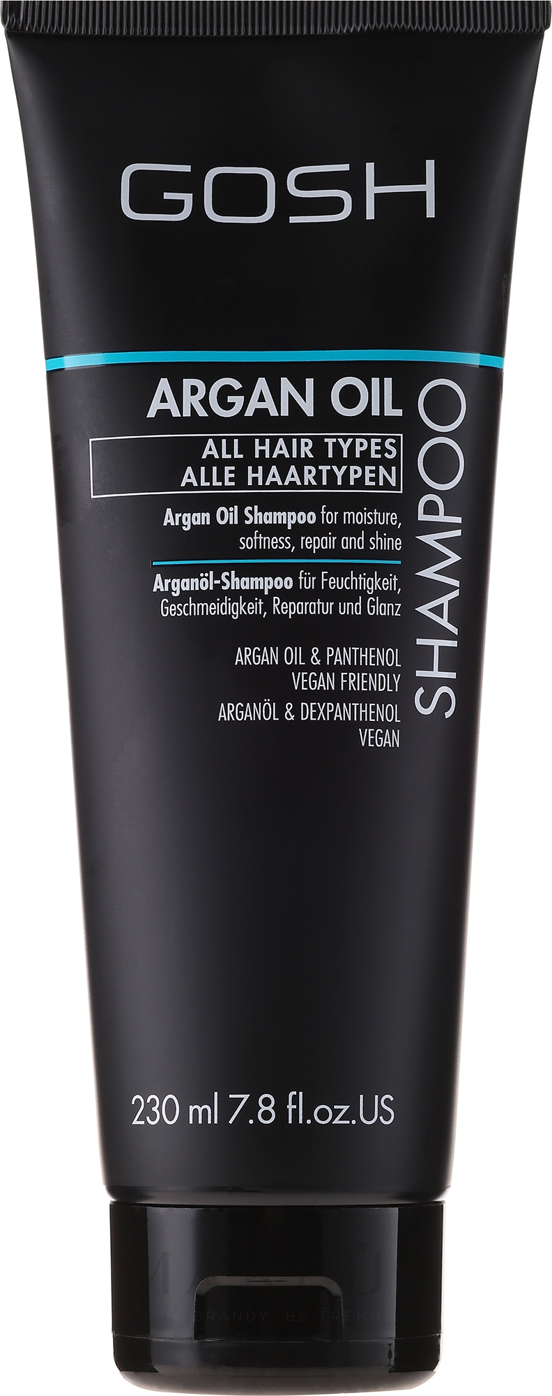 Shampoo mit Arganöl für trockenes und strapaziertes Haar - Gosh Argan Oil Shampoo — Bild 230 ml