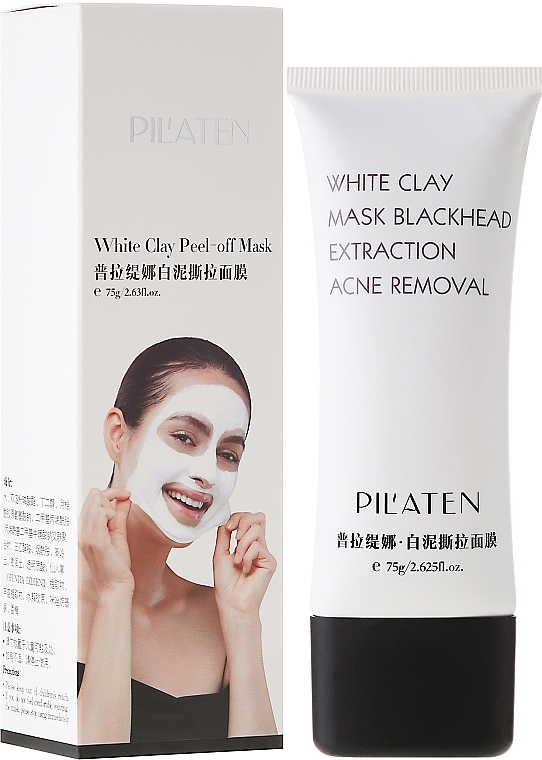 Gesichtsmaske gegen Akne und Mitesser mit weißem Ton - Pil'Aten White Clay Mask Blackhead Extraction Acne Removal