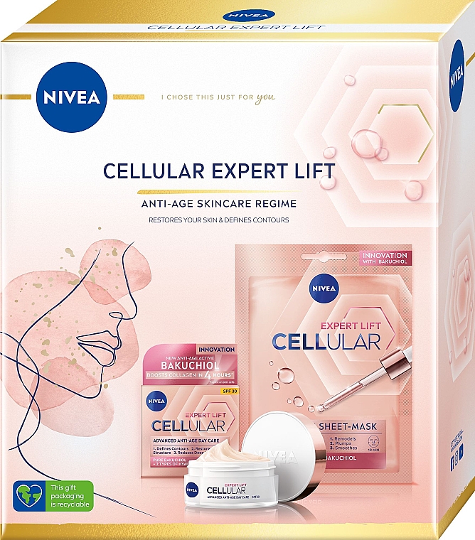Gesichtspflegeset - Nivea Cellular Expert Lift (Gesichtscreme 50ml + Gesichtsmaske) — Bild N1