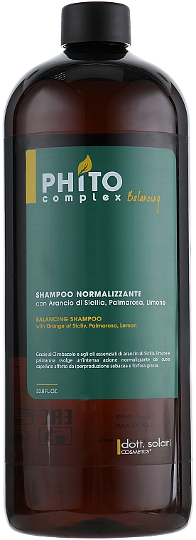 Ausgleichendes Haarshampoo mit ätherischen Öle von Orange aus Sizilien, Zitrone und Palmarosa - Dott. Solari Phito Complex Balancing Shampoo — Bild N3