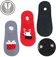 Kurzsocken für Frauen Alpaka mit Weihnachtsmuster, grau - Moraj — Bild N2