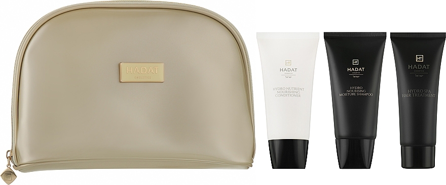 Hadat Cosmetics Hydro Nourishining Set (Shampoo 70ml + Conditioner 70ml + Maske 70ml + Kosmetiktasche) - Haarpflegeset — Bild N1