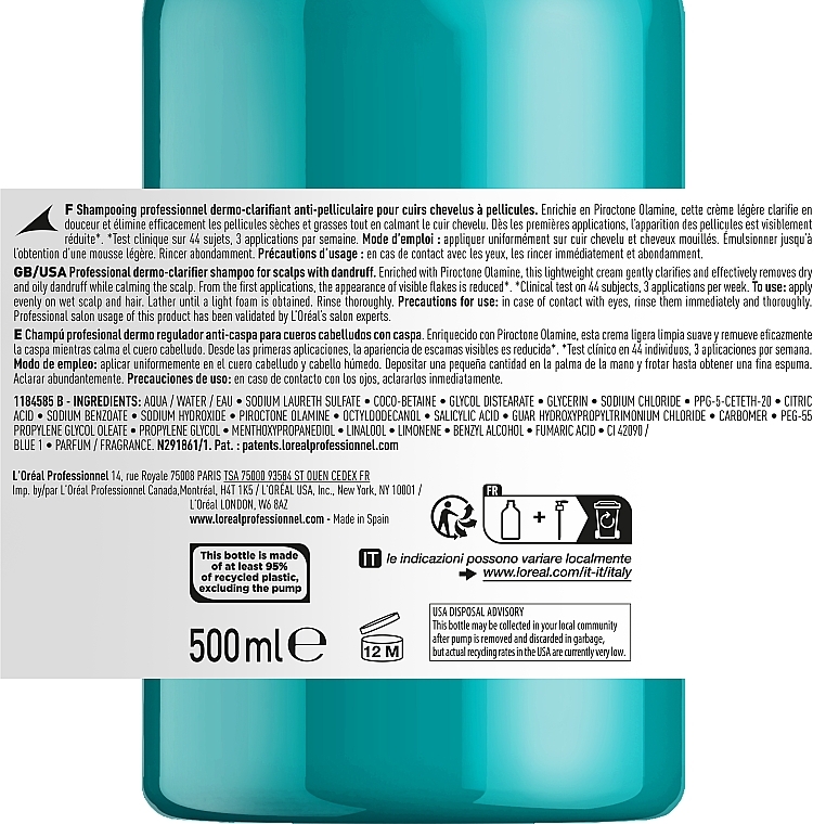 Shampoo gegen Schuppen - L'Oreal Professionnel Scalp Advanced Anti Dandruff Shampoo — Bild N4