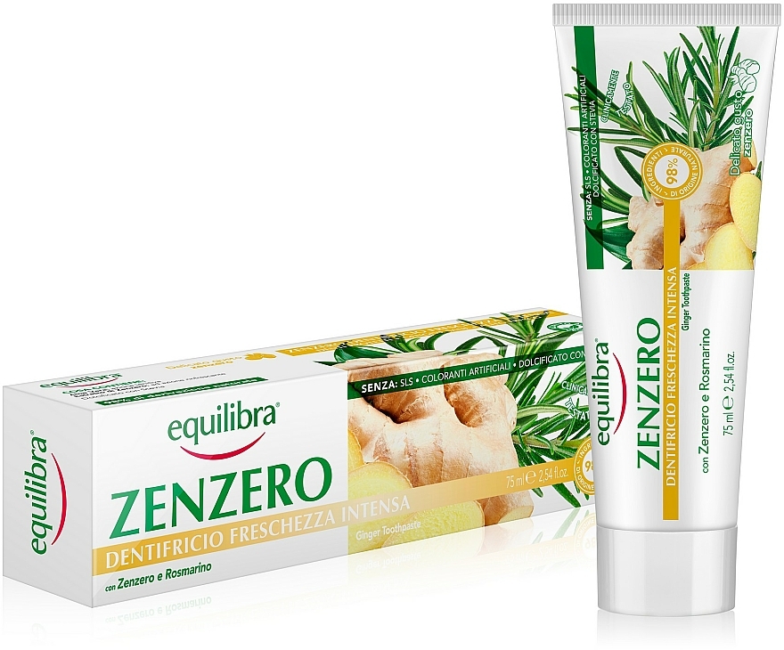 Zahnpasta Ingwer & Rosmarin - Equilibra Toothpaste Intensive Fresh Ginger & Rosemary — Bild N1