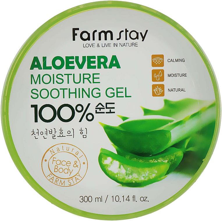 Natürliches, beruhigendes und feuchtigkeitsspendendes Körper- und Gesichtsgel mit Aloe Vera - FarmStay Aloevera Moisture Soothing Gel — Bild N1