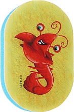 Badeschwamm für Kinder gelb-blau mit Krabbe - LULA — Bild N1