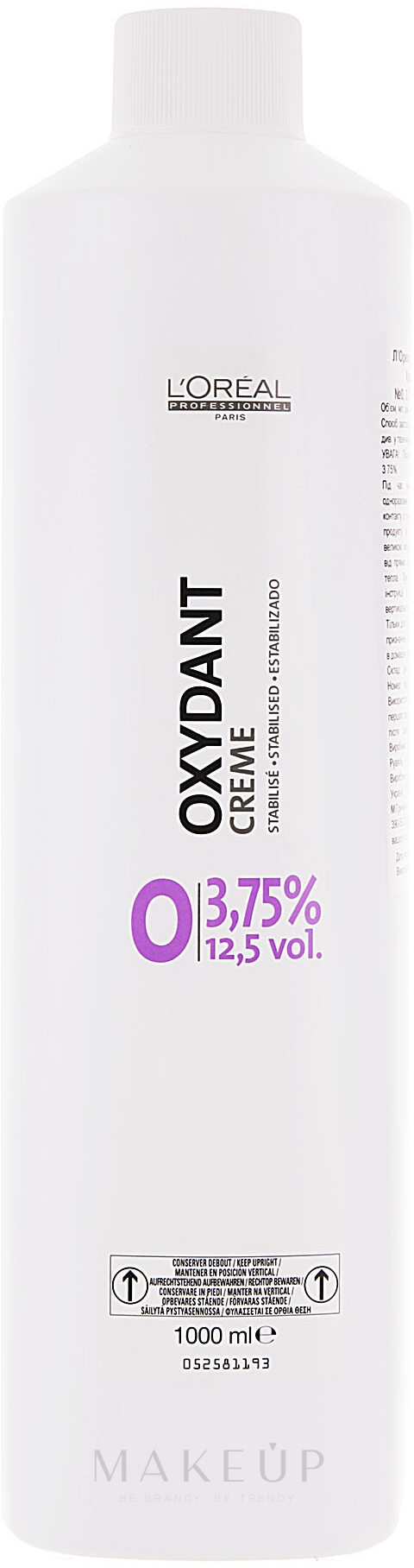 Oxidationscreme - L'Oreal Professionnel Oxydant №0 3.75% — Bild 1000 ml