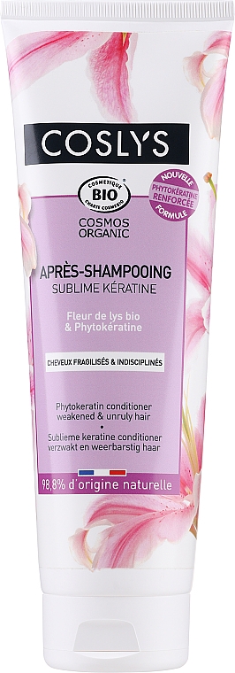 Haarspülung für geschwächtes und widerspenstiges Haar mit organischer Lilie und Keratin - Coslys Sublime Keratine Conditioner — Bild N1