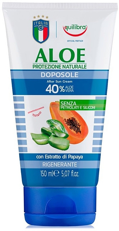 Regenerierendes After-Sun Gel mit Aloe-Vera und Papaya-Extrakt  - Equilibra Sun Aloe Gel After Sun  — Bild N1