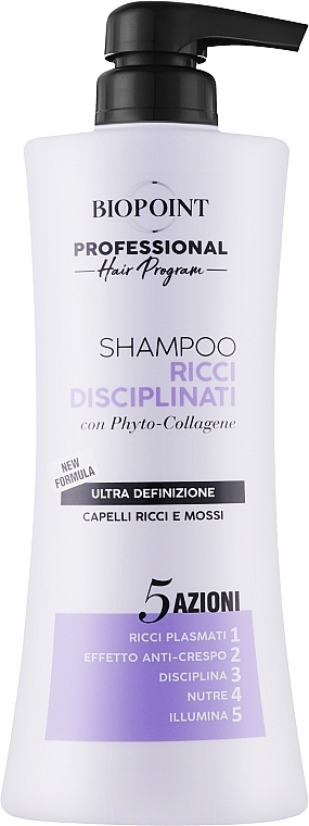 Kollagenshampoo für lockiges Haar - Biopoint Ricci Disciplinati Shampoo — Bild N1