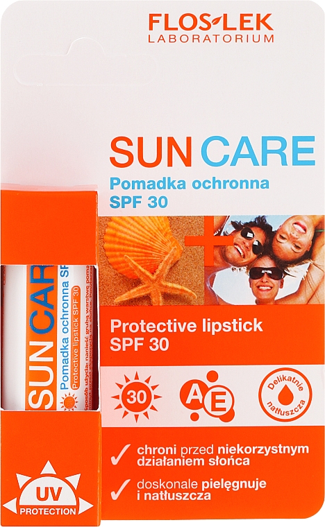 Schützendes Lippenbalsam SPF 10 - Floslek Sun Care Protective Lipstick UV SPF 30