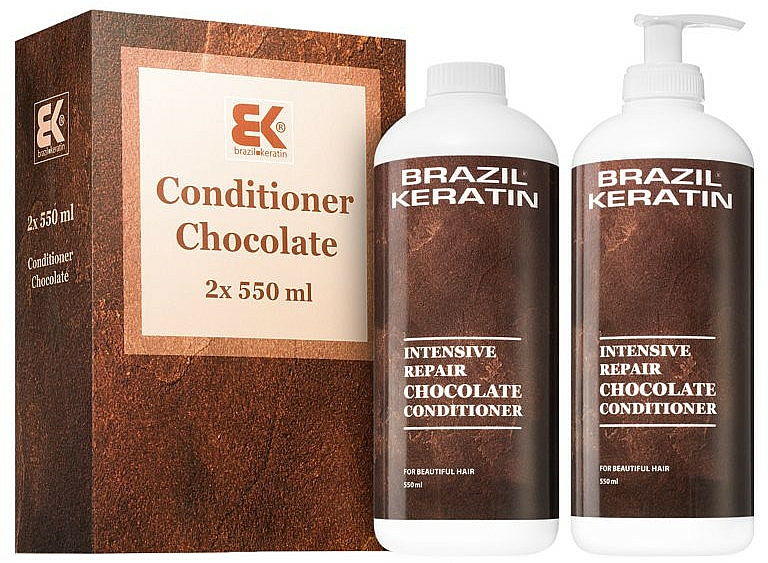 Haarpflegeset - Brazil Keratin Intensive Repair Chocolate Conditioner Set (Haarconditioner 550mlx2) — Bild N1