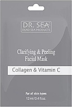Düfte, Parfümerie und Kosmetik Aufhellende Gesichtspeeling-Maske mit Kollagen und Vitamin C - Dr. Sea Clarifying & Peeling Ficial Mask (Beutel)