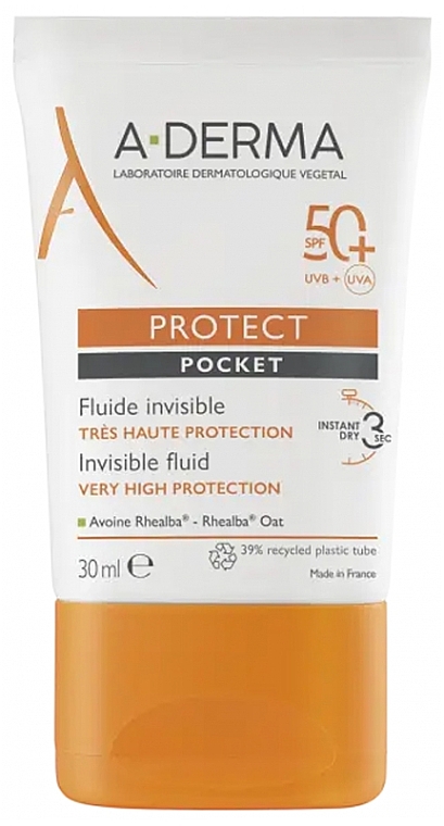 Sonnenschutzfluid SPF 50+ - A-Derma Protect Pocket Fluid Invisible SPF 50+ — Bild N1