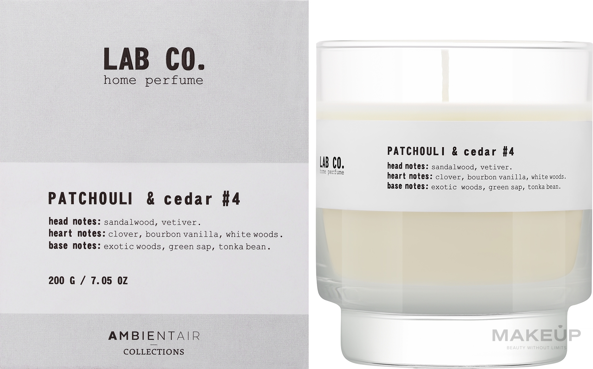 Duftkerze im Glas Patchouli & Cedar - Ambientair Lab Co. Patchouli & Cedar — Bild 200 g