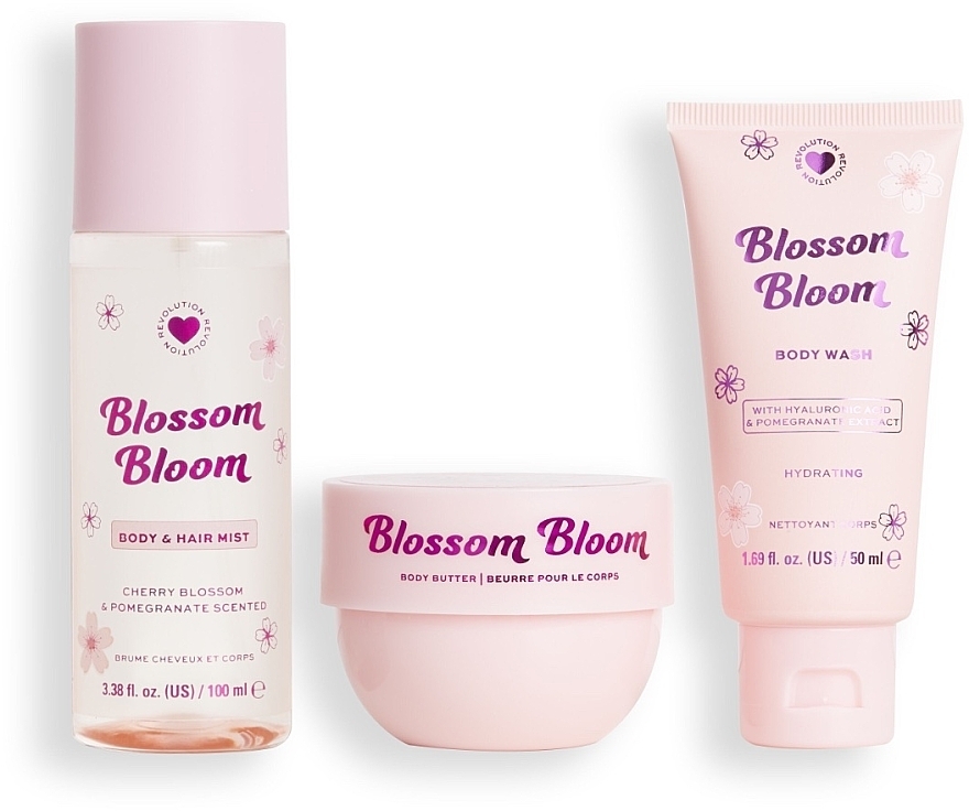 Set - I Heart Revolution Blossom Bloom Hydrating Set (sh/gel/50ml+b/cr/68g+b/mist/100ml) — Bild N2