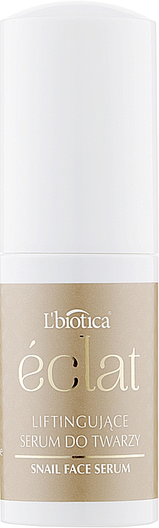 Gesichtsserum mit Schneckenschleim, Hyaluronsäure und Lifting-Komplex - L'biotica Eclat Glow Serum Lifting Face Serum — Bild N1