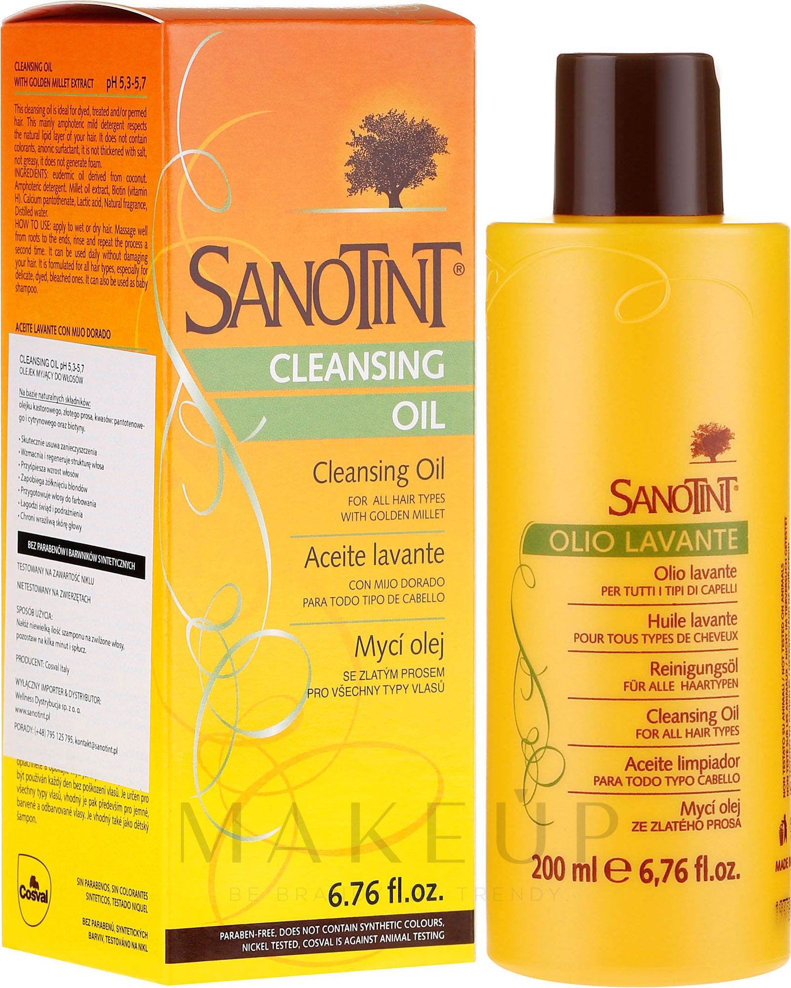 Reinigungsöl für alle Haartypen mit Goldhirse - Sanotint Cleansing Oil — Bild 200 ml