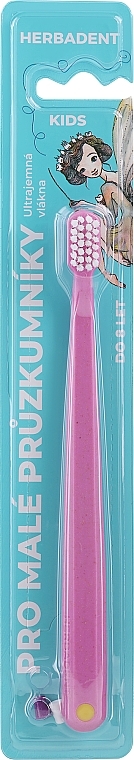 Kinderzahnbürste extra weich bis zu 8 Jahre rosa - Herbadent Kids Toothbrush — Bild N1