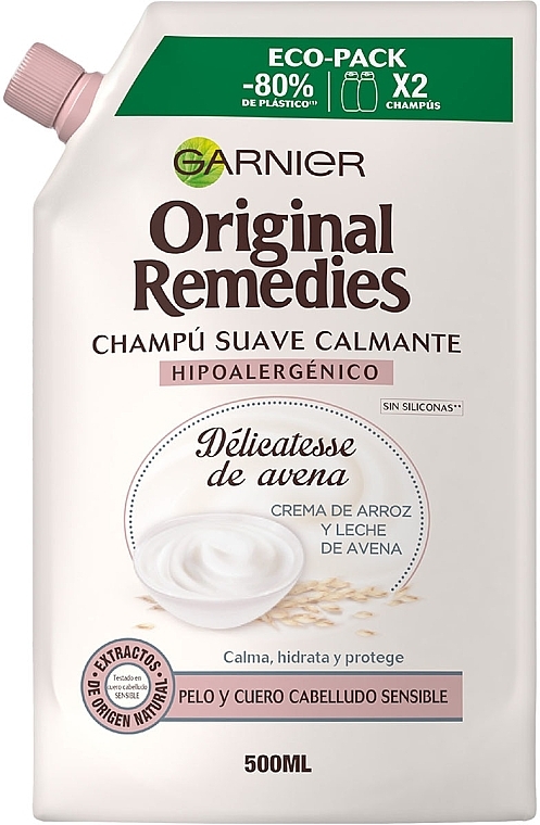 Beruhigendes mildes Shampoo für empfindliche Kopfhaut - Garnier Original Remedies Shampoo (Doypack)  — Bild N1
