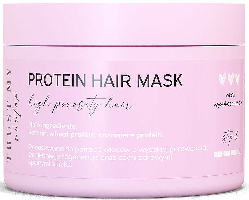Haarmaske mit Keratin und Proteinen für hochporöses Haar - Trust My Sister High Porosity Hair Protein Mask — Bild N1