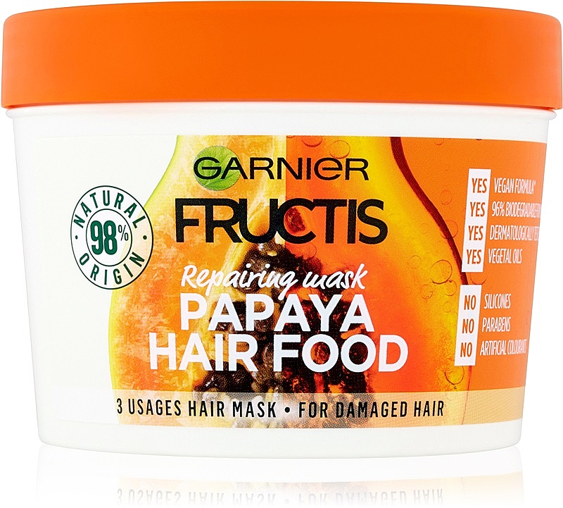 Haarmaske für geschädigtes Haar mit Papaya - Garnier Fructis Papaya Hair Food Mask — Bild N1