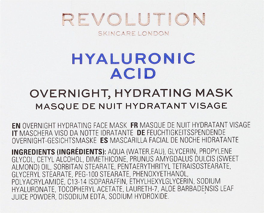 Nachtmaske für das Gesicht mit Hyaluronsäure - Makeup Revolution Skincare Hyaluronic Acid Overnight Hydrating Face Mask — Bild N3