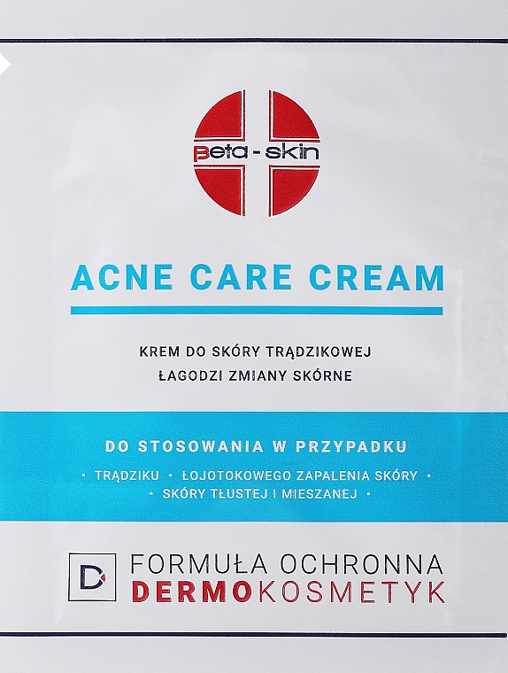 Creme für zu Akne neigende Haut - Beta-Skin Skin Acne Care Cream (Probe)  — Bild N1