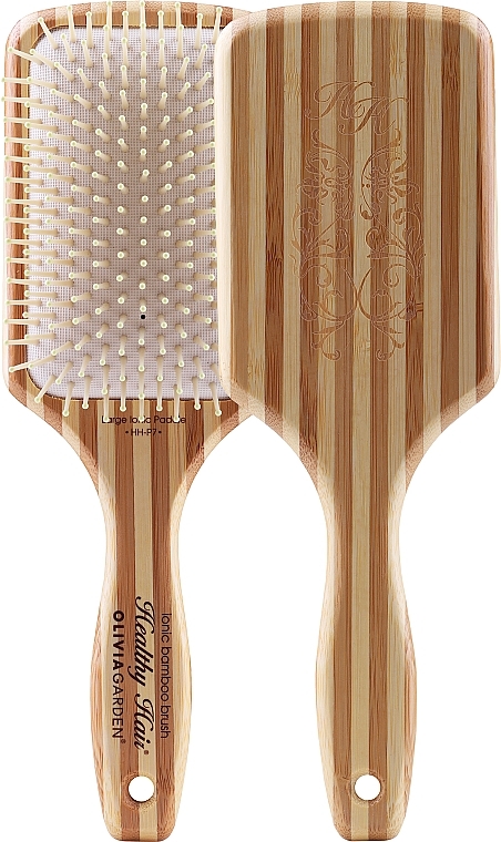 Bambus Paddlebürste für Haar mit Nylonborsten - Olivia Garden Healthy Hair Rectangular Epoxy Eco-Friendly Bamboo Brush — Bild N1