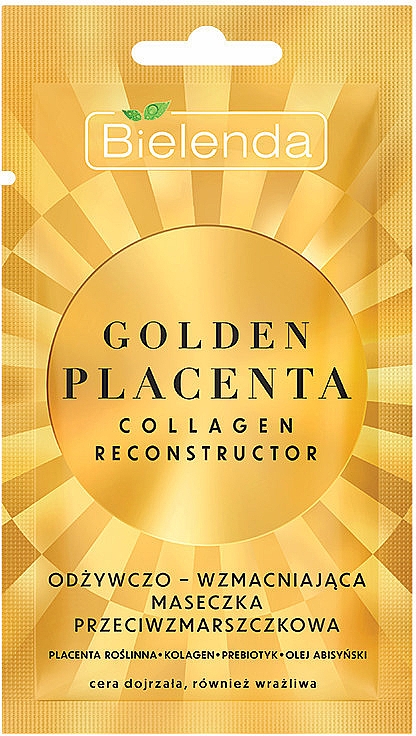 Gesichtsmaske mit pflanzlicher Plazenta und Kollagen - Bielenda Golden Placenta Collagen Reconstructor — Bild N1