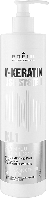 Glättendes Shampoo - Brelil V-Keratin Liss System KL1 Ultra Smoothing Shampoo — Bild N1