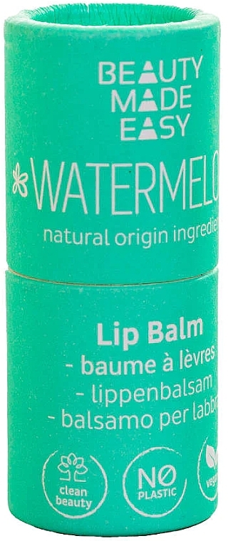Lippenbalsam Wassermelone - Beauty Made Easy Vegan Paper Tube Lip Balm Watermelon — Bild N2