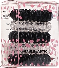Düfte, Parfümerie und Kosmetik Haargummi aus Silikon schwarz, transparent 5 St. - IDC Institute Design Hair Elastic Pack